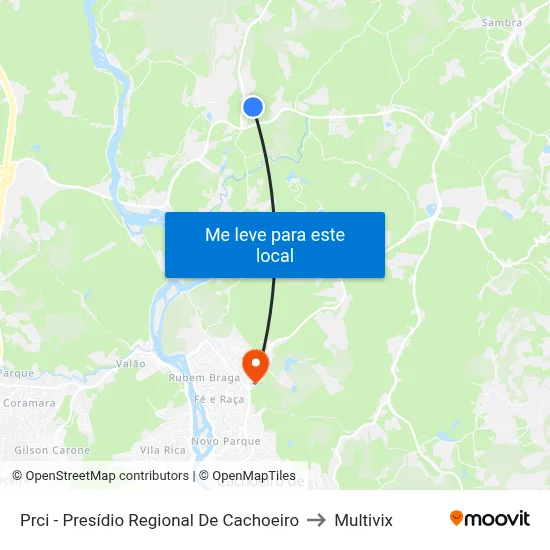 Prci - Presídio Regional De Cachoeiro to Multivix map