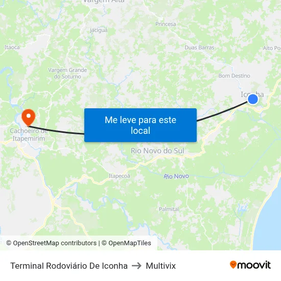 Terminal Rodoviário De Iconha to Multivix map