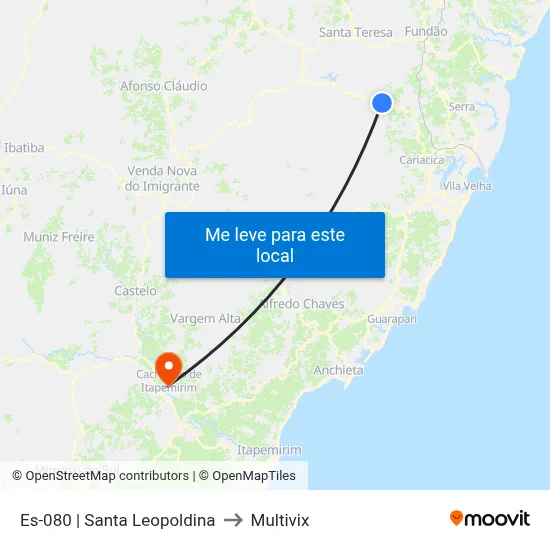 Es-080 | Santa Leopoldina to Multivix map