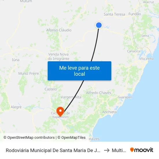 Rodoviária Municipal De Santa Maria De Jetibá to Multivix map