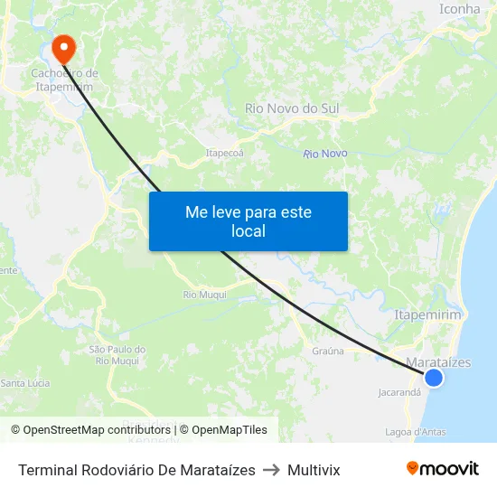 Terminal Rodoviário De Marataízes to Multivix map