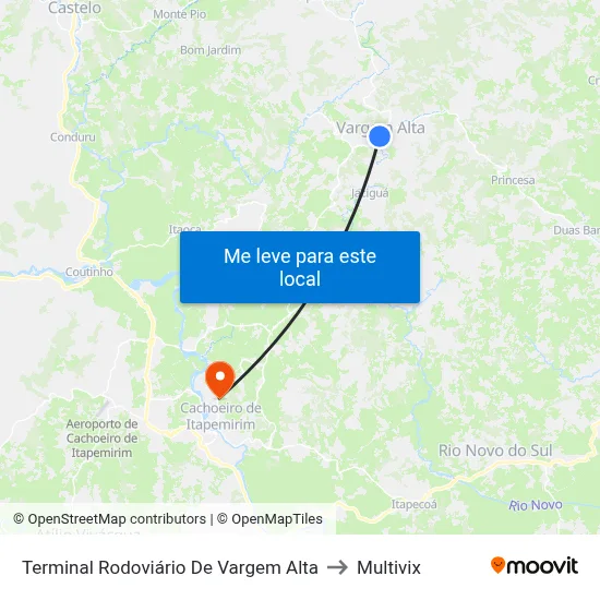 Terminal Rodoviário De Vargem Alta to Multivix map