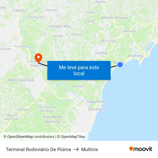 Terminal Rodoviário De Piúma to Multivix map