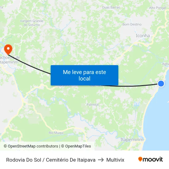 Rodovia Do Sol / Cemitério De Itaipava to Multivix map