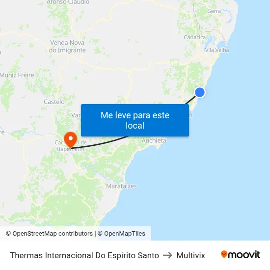 Thermas Internacional Do Espírito Santo to Multivix map