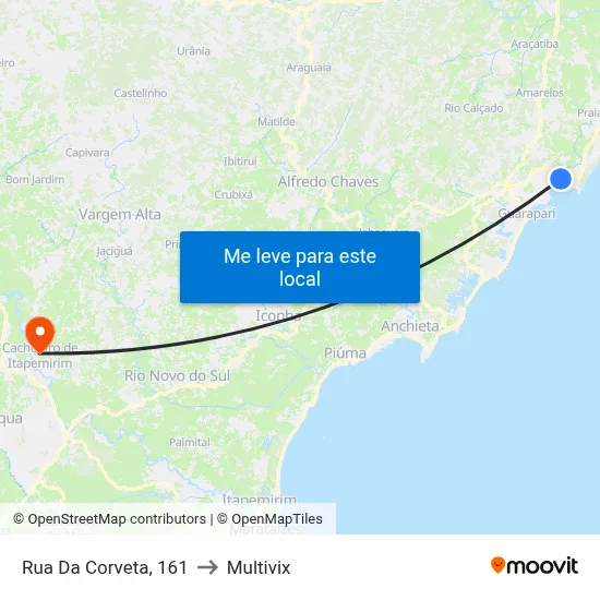 Rua Da Corveta, 161 to Multivix map