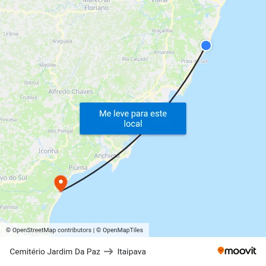 Cemitério Jardim Da Paz to Itaipava map