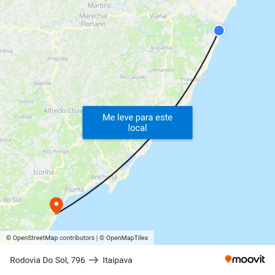 Rodovia Do Sol, 796 to Itaipava map