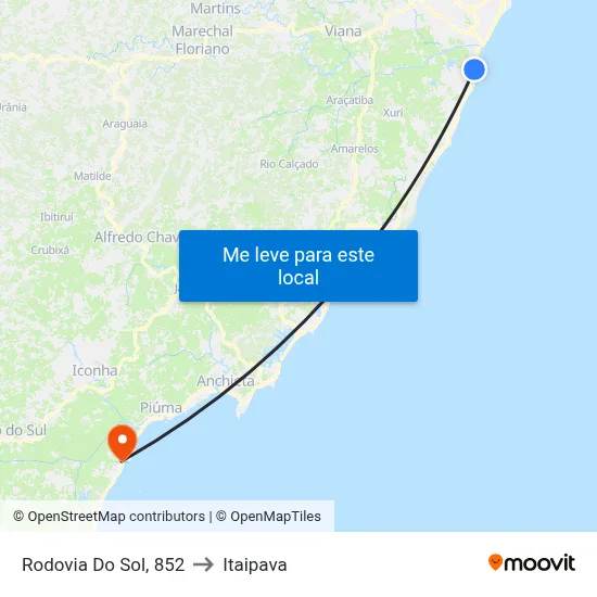 Rodovia Do Sol, 852 to Itaipava map