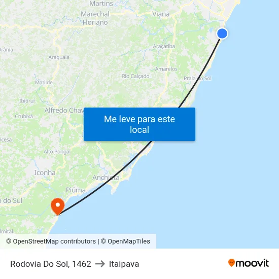 Rodovia Do Sol, 1462 to Itaipava map