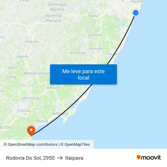 Rodovia Do Sol, 2950 to Itaipava map