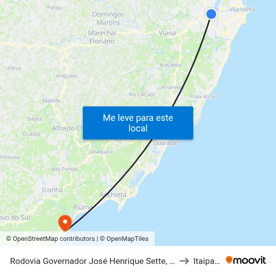 Rodovia Governador José Henrique Sette, 392 to Itaipava map