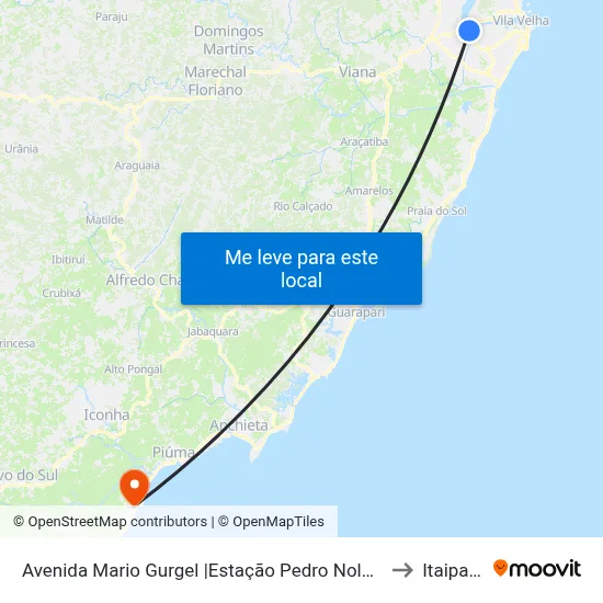 Avenida Mario Gurgel |Estação Pedro Nolasco to Itaipava map
