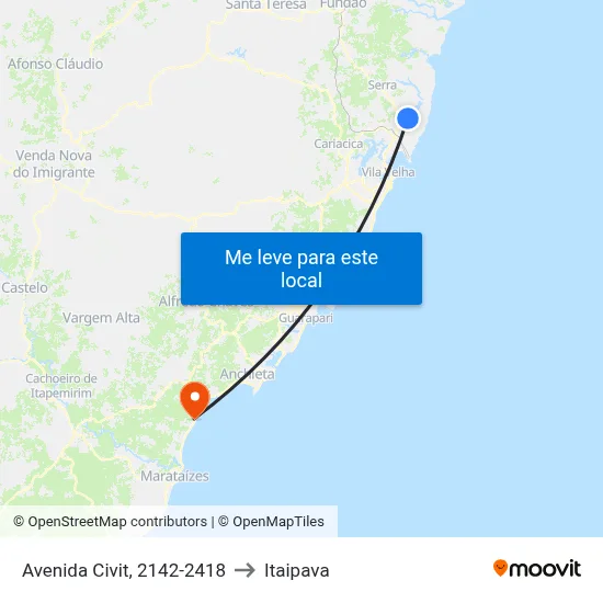 Avenida Civit, 2142-2418 to Itaipava map