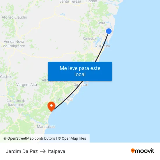 Jardim Da Paz to Itaipava map