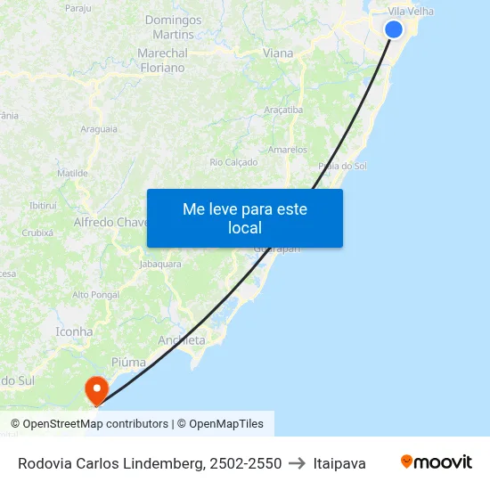 Rodovia Carlos Lindemberg, 2502-2550 to Itaipava map