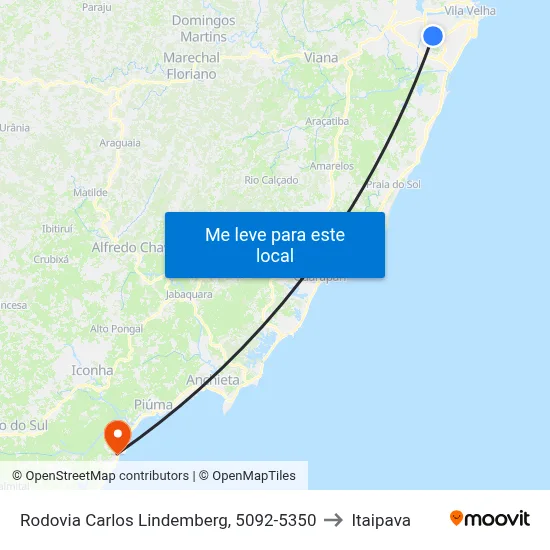 Rodovia Carlos Lindemberg, 5092-5350 to Itaipava map