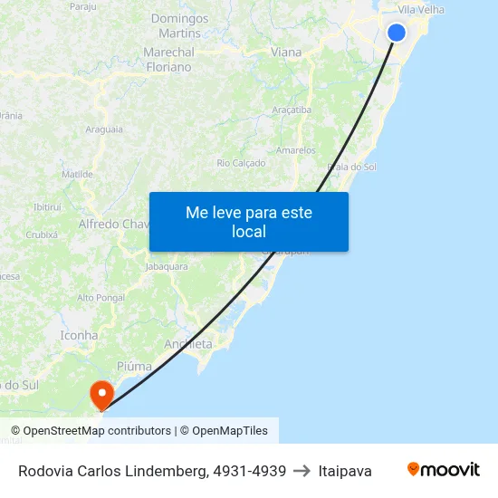 Rodovia Carlos Lindemberg, 4931-4939 to Itaipava map