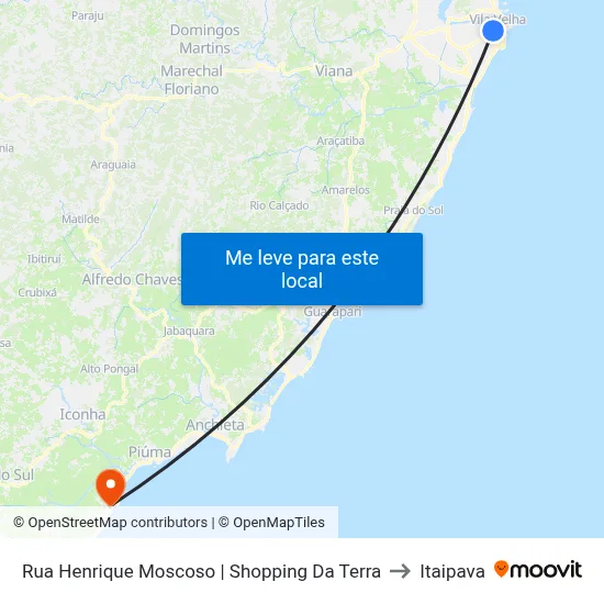 Rua Henrique Moscoso | Shopping Da Terra to Itaipava map