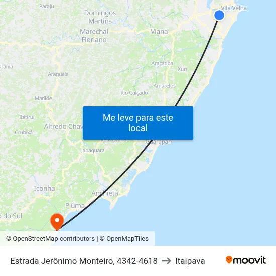 Estrada Jerônimo Monteiro, 4342-4618 to Itaipava map