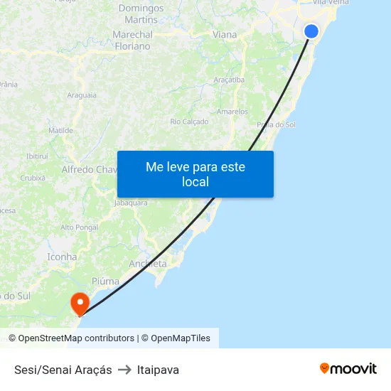 Sesi/Senai Araçás to Itaipava map