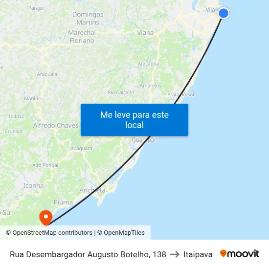 Rua Desembargador Augusto Botelho, 138 to Itaipava map