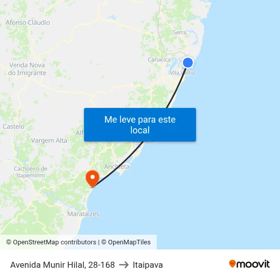 Avenida Munir Hilal, 28-168 to Itaipava map