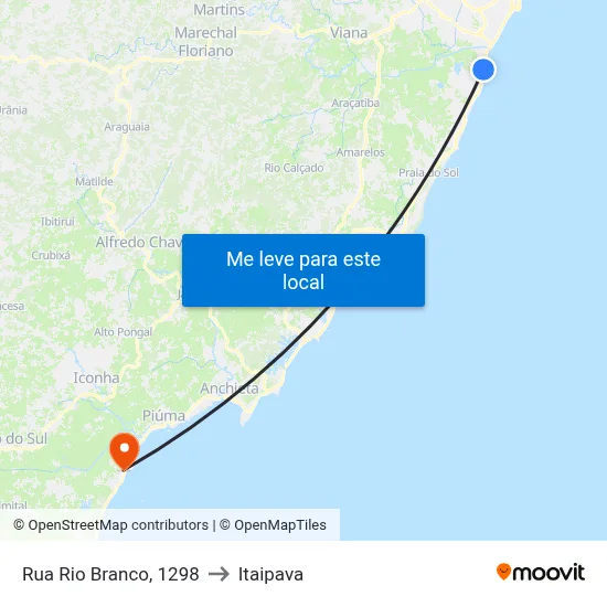 Rua Rio Branco, 1298 to Itaipava map