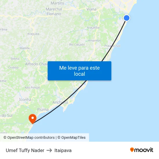 Umef Tuffy Nader to Itaipava map