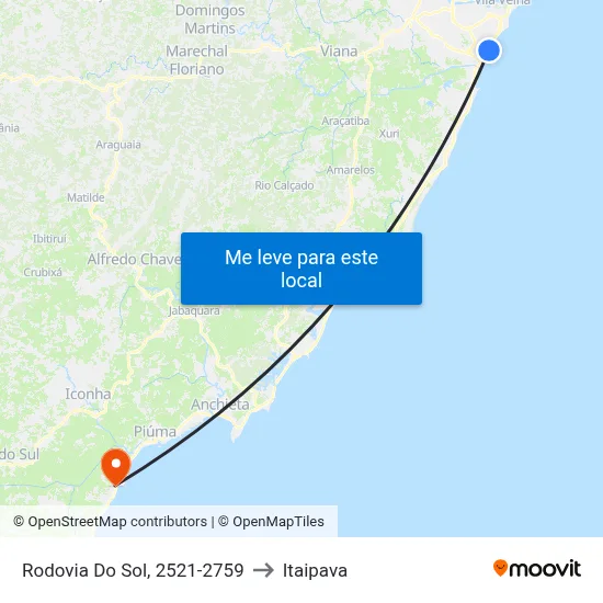 Rodovia Do Sol, 2521-2759 to Itaipava map