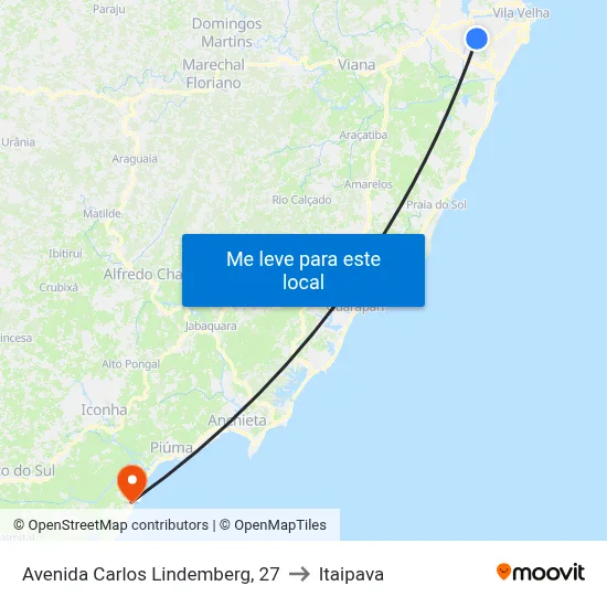 Avenida Carlos Lindemberg, 27 to Itaipava map