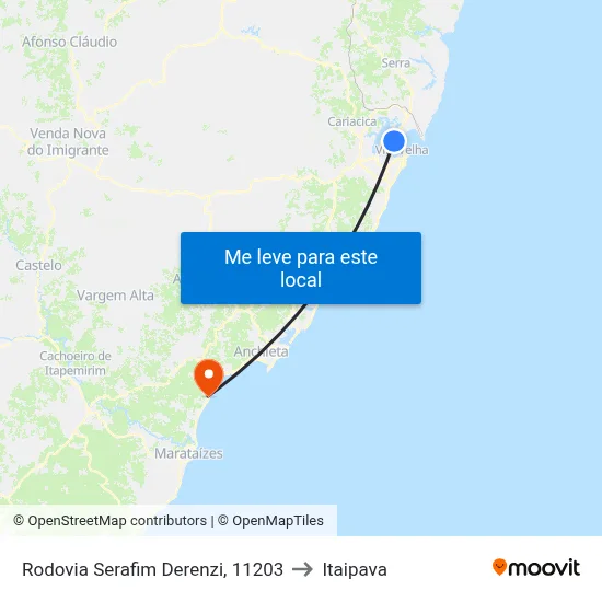 Rodovia Serafim Derenzi, 11203 to Itaipava map