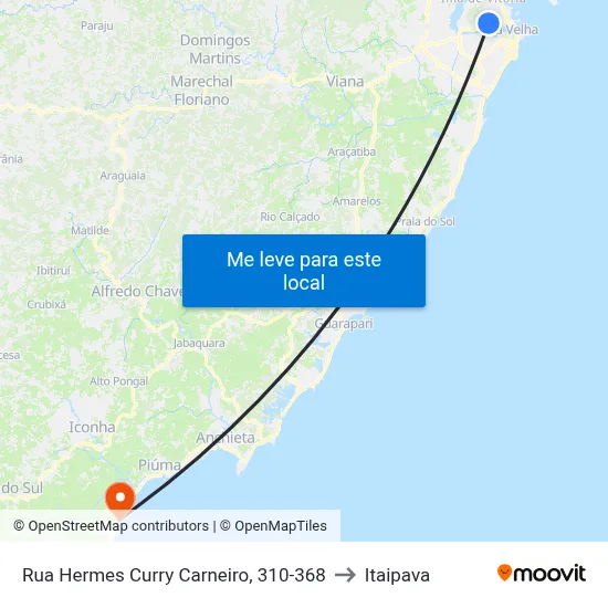 Rua Hermes Curry Carneiro, 310-368 to Itaipava map