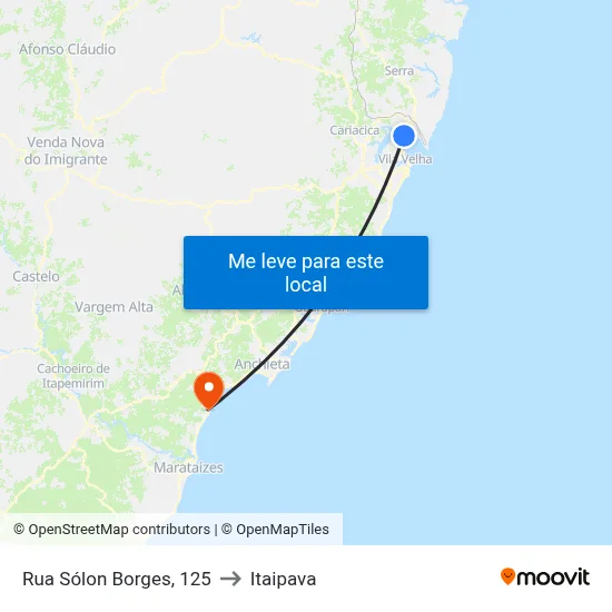 Rua Sólon Borges, 125 to Itaipava map