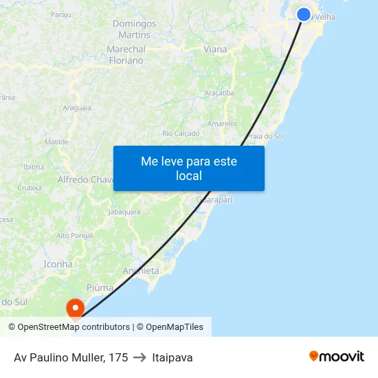 Av Paulino Muller, 175 to Itaipava map