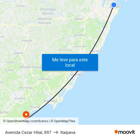 Avenida Cezar Hilal, 897 to Itaipava map