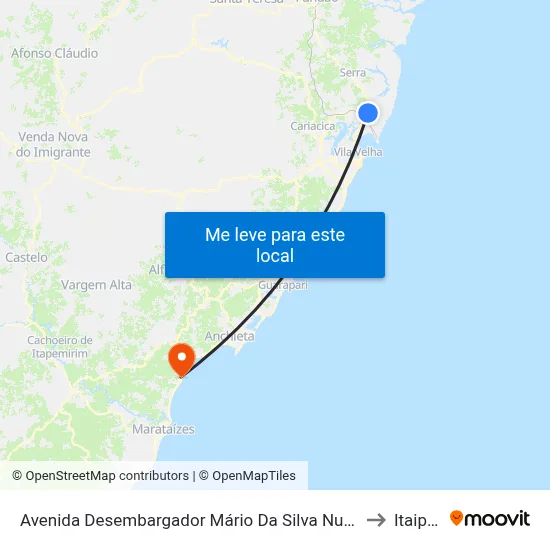 Avenida Desembargador Mário Da Silva Nunes, 555-715 to Itaipava map
