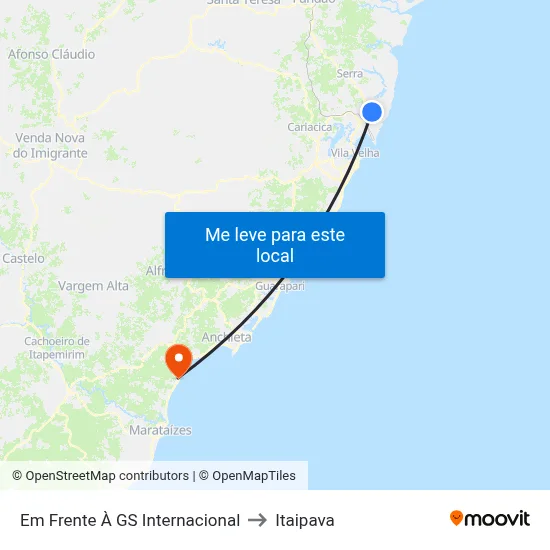 Em Frente À GS Internacional to Itaipava map