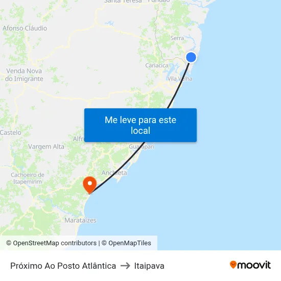 Próximo Ao Posto Atlântica to Itaipava map