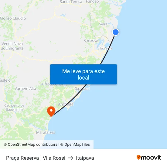 Praça Reserva | Vila Rossi to Itaipava map
