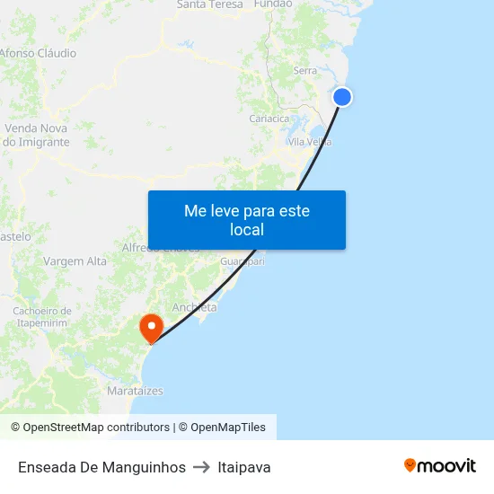 Enseada De Manguinhos to Itaipava map