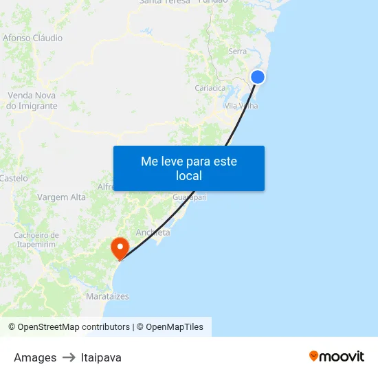 Amages to Itaipava map