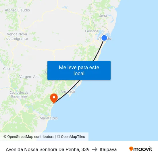 Avenida Nossa Senhora Da Penha, 339 to Itaipava map