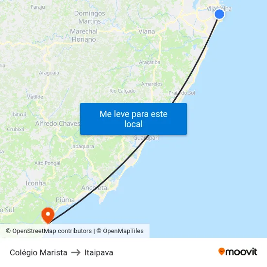 Colégio Marista to Itaipava map