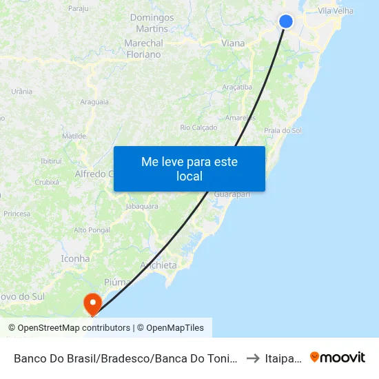 Banco Do Brasil/Bradesco/Banca Do Toninho to Itaipava map