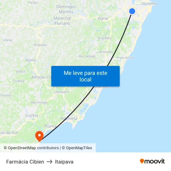 Farmácia Cibien to Itaipava map
