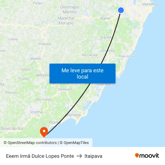 Eeem Irmã Dulce Lopes Ponte to Itaipava map