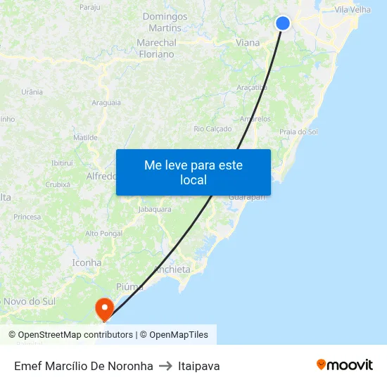 Emef Marcílio De Noronha to Itaipava map