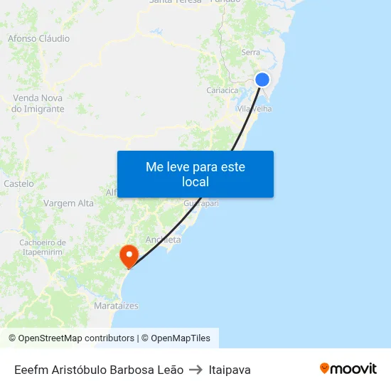 Eeefm Aristóbulo Barbosa Leão to Itaipava map