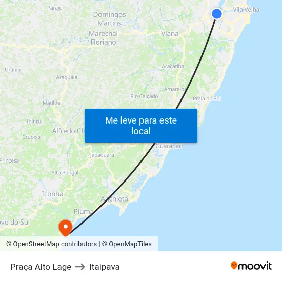 Praça Alto Lage to Itaipava map